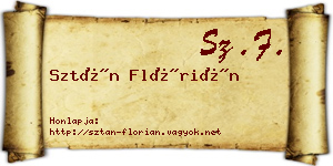Sztán Flórián névjegykártya